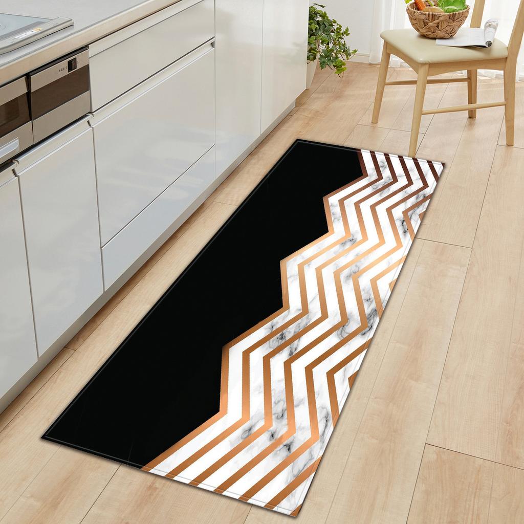 Marble Carpet Long Floor Mat Stone Pattern Theme Doormat
