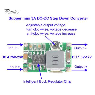 Modulo di alimentazione regolatore di tensione Buck Down regolabile DC-DC 3,3 V 5 V 9 V 12 V 3 A
