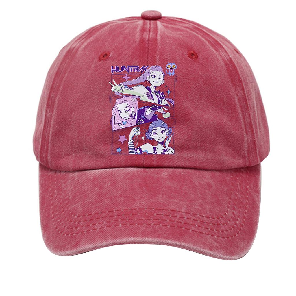 Washed Cotton Baseball Cap With Printed Distressed Soft Top Denim Hat For Men, European And American Retro Hat