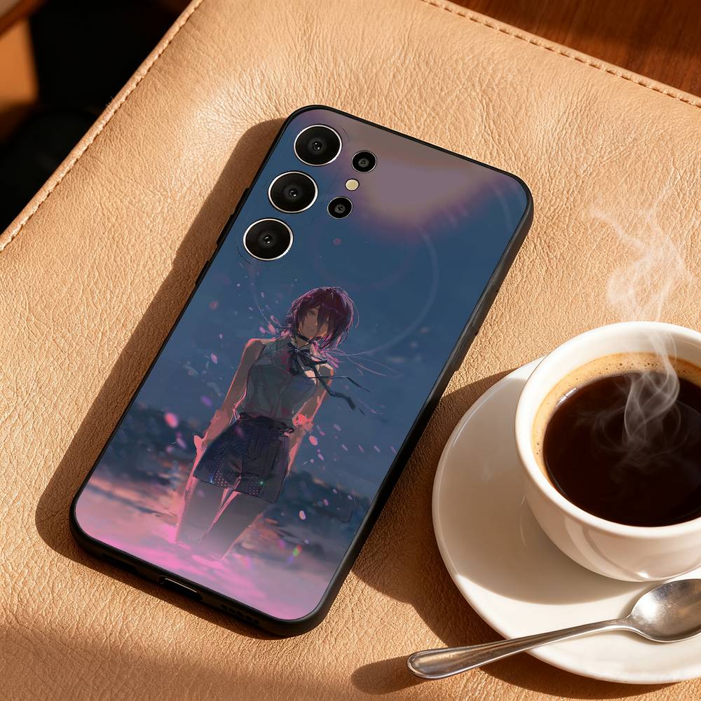 1PC C-Chainsawman Reze Arc Movie Phone Case For Samsung S26,S25,24,23,22,30,21,10,9,Ultra,Plus,Lite,FE Soft Black Case Samsung S24ULTRA