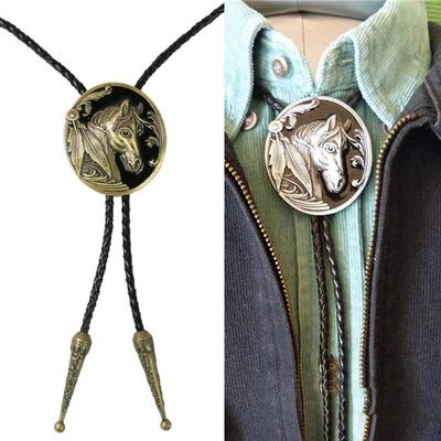 Vintage Western Cowboy Bolo Krawatte Pferd Krawatte Punk Lariat Halskette Kostümzubehör Bolo Krawatte Western