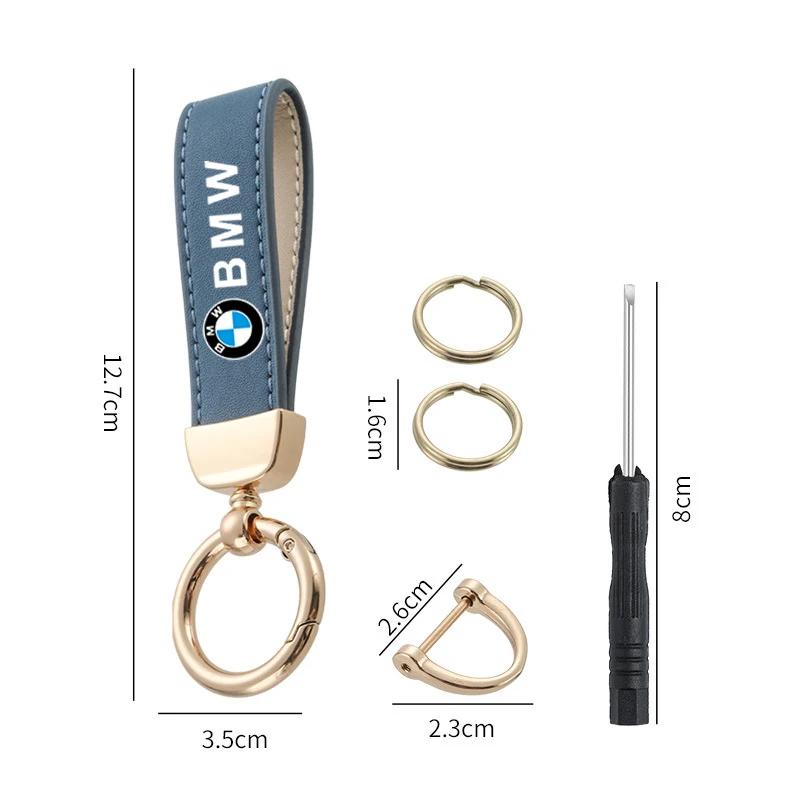2025 Leather Keychain Emblem Car Keyring Key Chain Ring Pendant Accessories For BMW 1 3 5 7 Series X1 X2 X3 X5 X6 G30 G20 G1