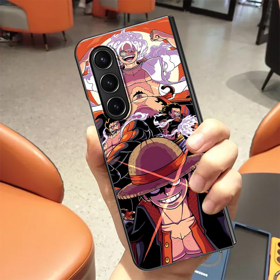 Anime One Piece Luffy Pouzdro pro Samsung Galaxy ZFold6 ZFold4 ZFold7 Z Fold 7 6 5 4 3 ZFold5 ZFold3 Zadní kryt telefonu