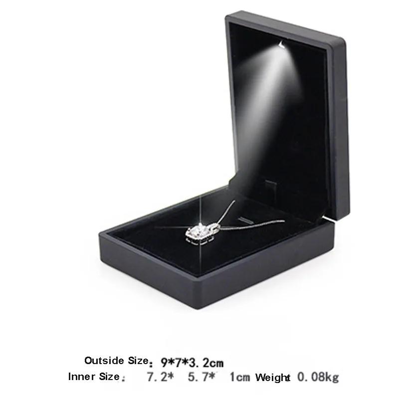 Jewelry Box with LED Light for Engagement Wedding Anniversary Festival Birthday Bracelet Ring Necklace Display Gift Boxes