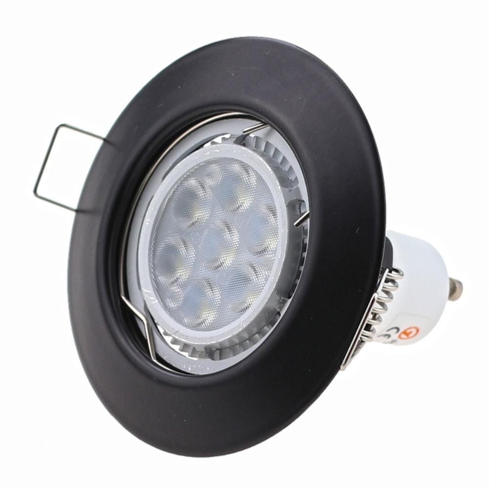 1/10 PCS GU10 MR16 Spot Encastré Cadres Noir Chrome pour Plafond Spot Orientable Rond Support de Lampe