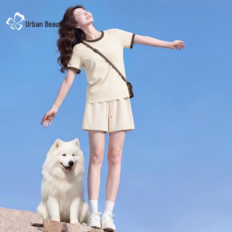

Women s 2026 Summer Cotton Short Sleeve Shorts Sportswear Set 2XL
