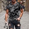 3D Digital Printing T-Shirt Teen Men's Short Sleeve Top Versatile Breathable