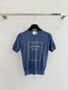 Nanyou D Brand 26 Spring Color Block Square Frame Short Sleeve Knit Mulberry Silk Top