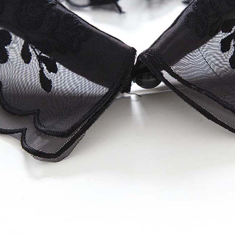 Party Detachable Rhinestone Hollow Leaves Cotton Fake Collar Fake Neckline Lace Shirts Collars