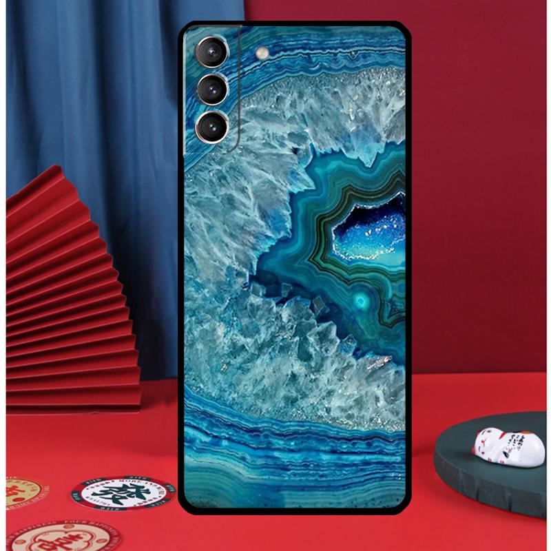 Agate Gem Crystals Marble Pattern Phone Case For Samsung Galaxy S25 Ultra S9 S10 S20 S21 FE S22 S23 Plus S24 Ultra Back Cover