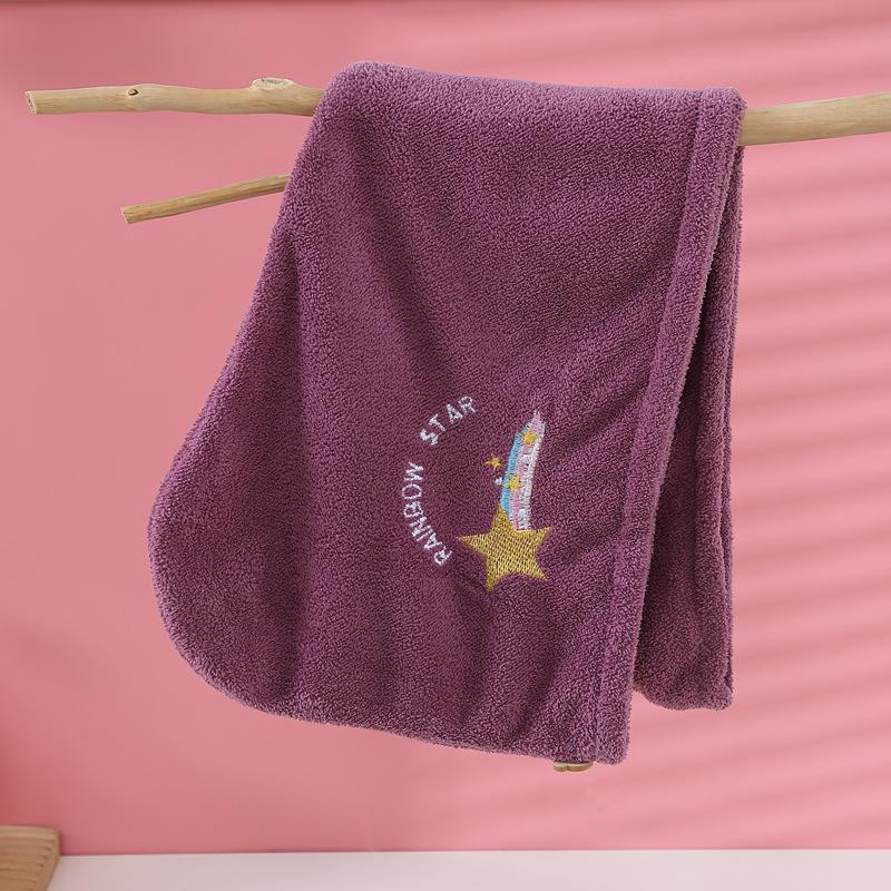 Women's Hooded Microfiber Hair Towel with Decorative Elements - Quick Drying and Absorbent