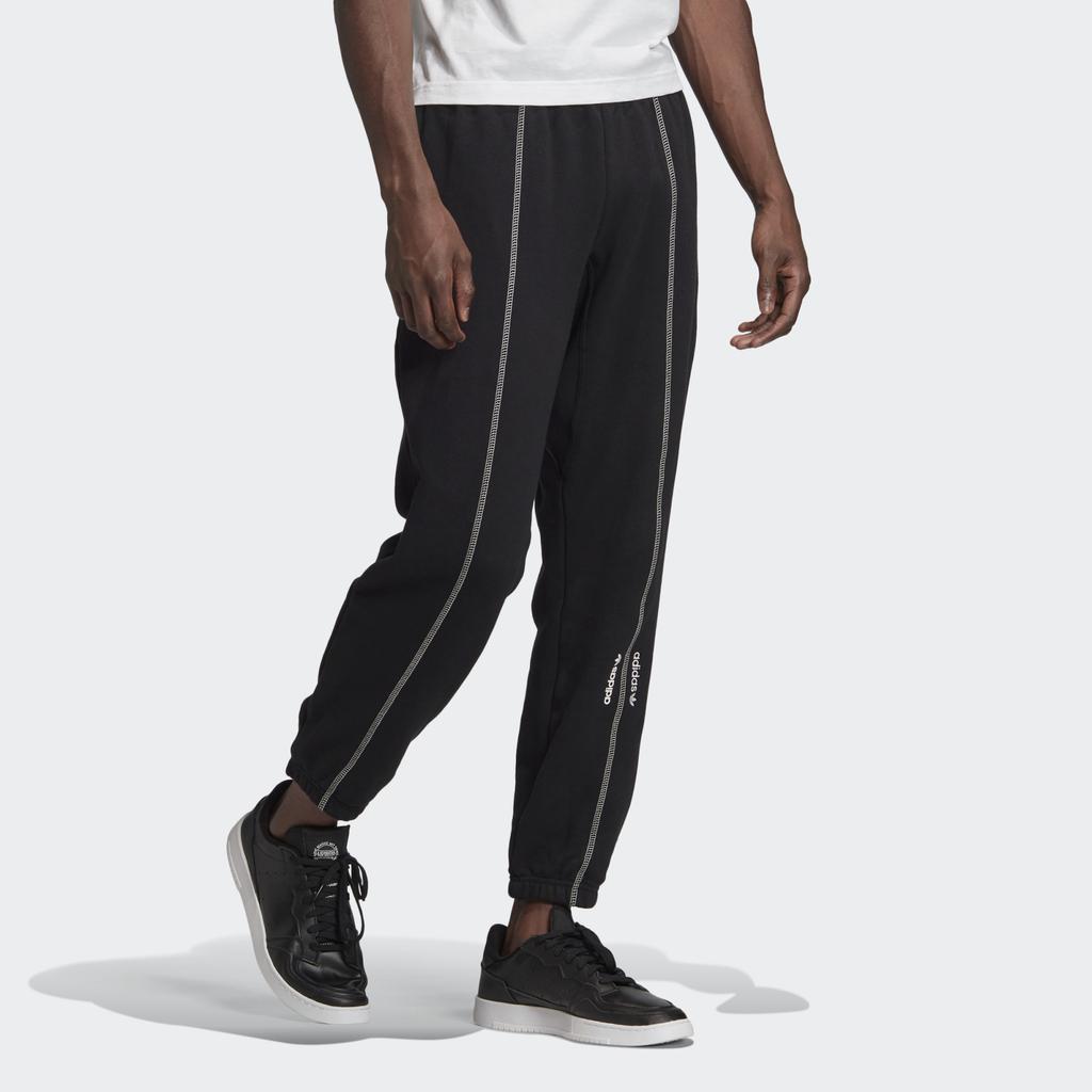 Adidas Originals Trefoil F Sweatpants With Comfort Cuffs And Pockets Men Bottoms Black GD9310