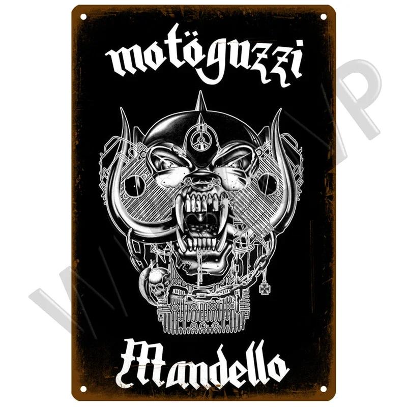 Moto Guzzi Gammal Man Plakett Metall Vintage Tennskylt Shabby Chic Dekor Metallskyltar Vintage Barinredning Metallaffisch Metallplatta