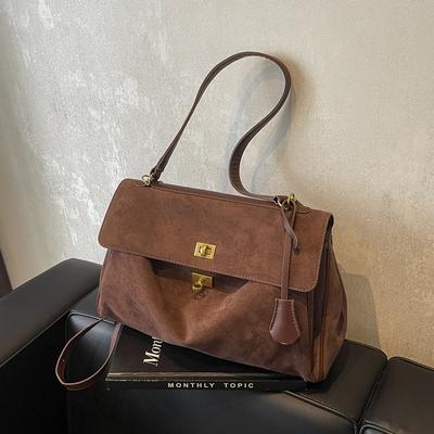 European And Korean Fashion Retro Matte Texture Large Capacity Tote Bag Women'S Commuter Versatile Messenger Bag