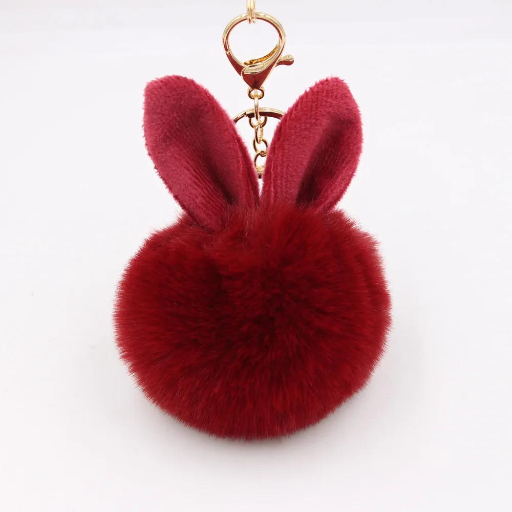 Rabbit Ear Hair Ball Keychain Pendant Plush Pendant Imitation Fur Bag Jewelry Fury Ball