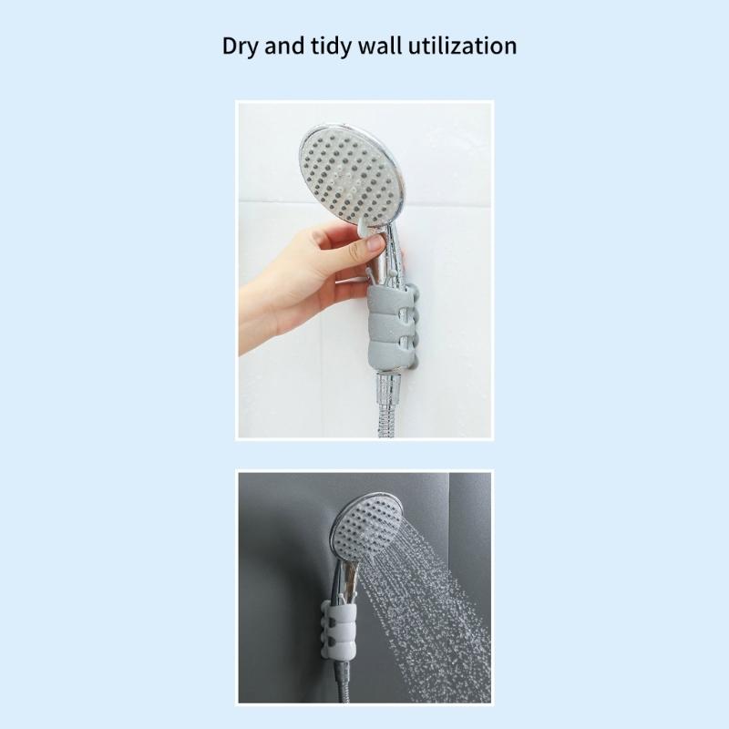 4Pcs Silicone Shower Head Holder Universals Shower Head Suction Cup Holder Wall Mounted Adjustable Shower Holder
