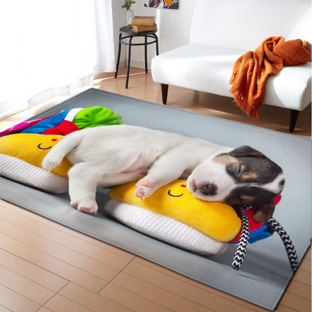 Romantic Dog Carpet 3D Printed Living Room Rugs Non-Slip Home Entrance Carpet Door Mats Bedroom Cute Animal Kitchen Floor Mat