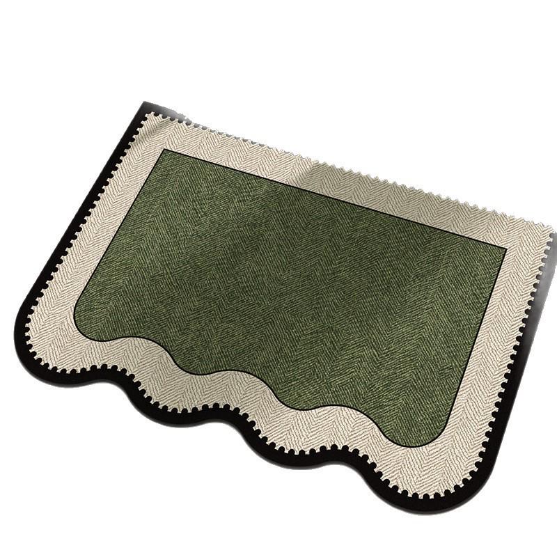 French Retro Non-slip Bathroom Door Mat - Water Absorbing, Easy to Clean, Diatom Mud Floor Mat