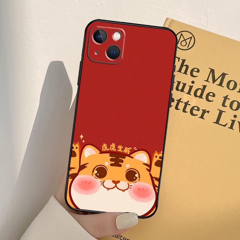 

Забавный мультяшный чехол-тигр для iPhone 17 16 14 13 12 11 15 Pro Max mini XR 16e 15 16 Plus 17 Air Полное покрытие iPhone 12 Pro