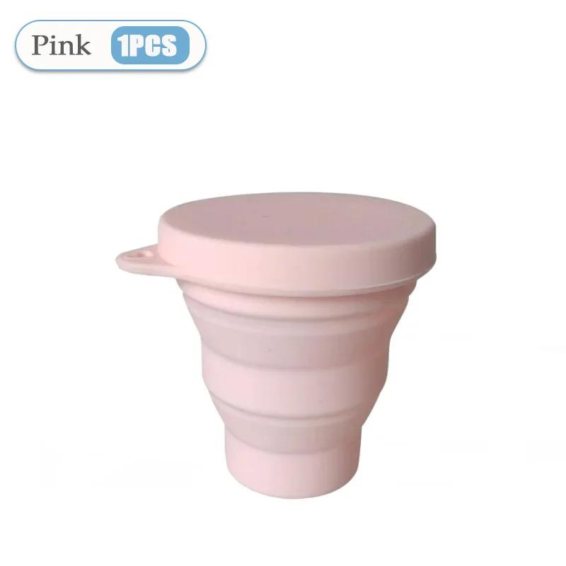 1-10PCS 180ML Silicone Collapsible Water Cup Outdoor Camping Travel Portable Foldable Lid Coffee Cup Sports Hiking Accessories