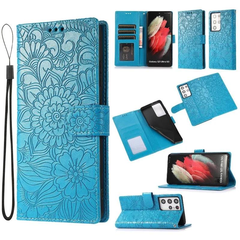 Leather Phone Case for Samsung Galaxy S23 FE S24 S25 Ultra S22 Plus A14 A34 A54 A15 A35 A55 Wallet with Card Holder Cover