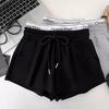 Letter Webbing Double Waist Head Fake Two Sports Shorts Women's Summer Fashion Casual A-line Hot Pants