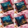 Korea Foguo Temple Cushion Cover Anti-dustmite Pillowcase Invisible Zipper Silky Short Plush Sofa Cushion Cover