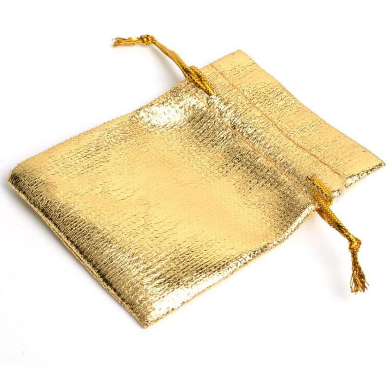 Velvet Jewelry Packaging Bags 10pcs Silver Gold Colors Drawstring Adjustable for Holiday Gift Giving