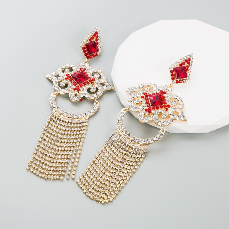 Damen-Tropfenohrring, Vintage-Stil, lange Klaue, Kette, Quaste, Persönlichkeit, übertrieben, Party-Ohrringe