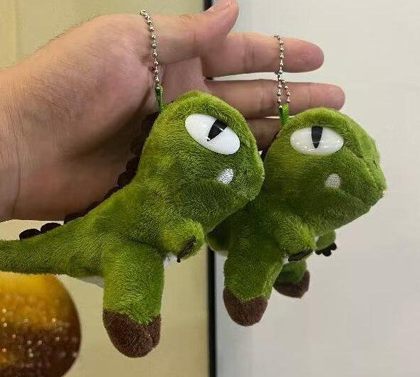 Plüsch-Dinosaurier-Schlüsselanhänger Niedlicher Grüner Anhänger Rucksack Tasche Charm Ins Stil Paar Weiches Stofftier Hängende Dekoration black