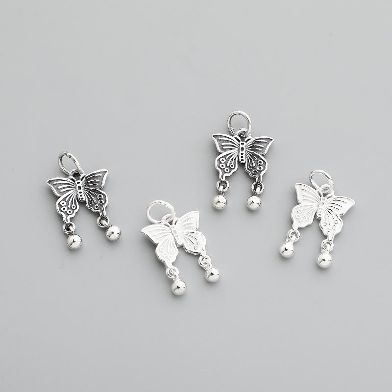 925 Sterling Silver Butterfly Charm for DIY Jewelry: Handmade Beaded Bracelets, Necklaces, Ins Style Accessories.