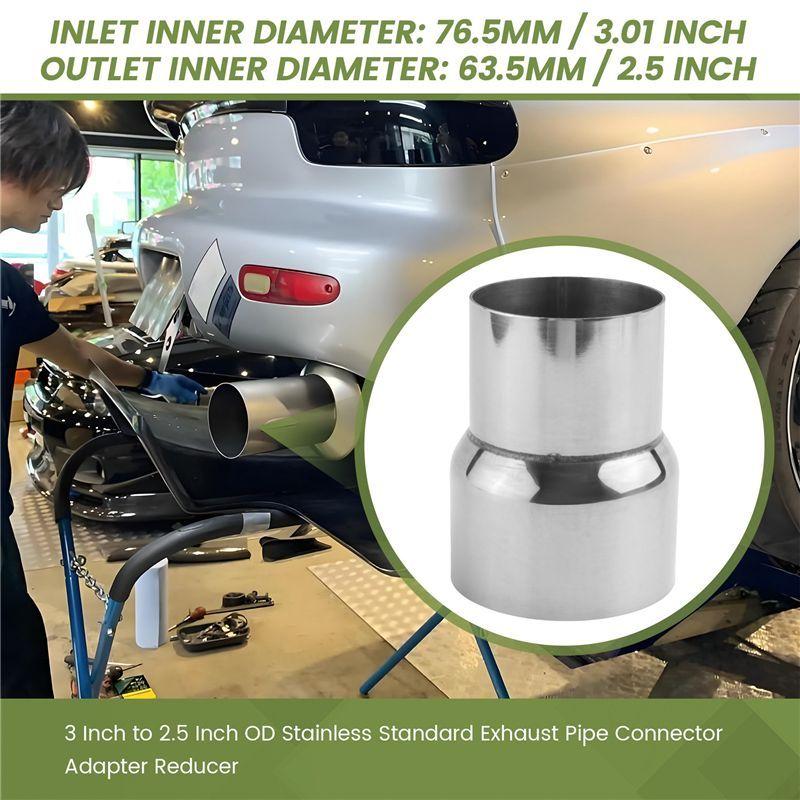 

A54K-3 Inch To 2.5 Inch OD Stainless Standard Exhaust Pipe Connector Adapter Reducer
