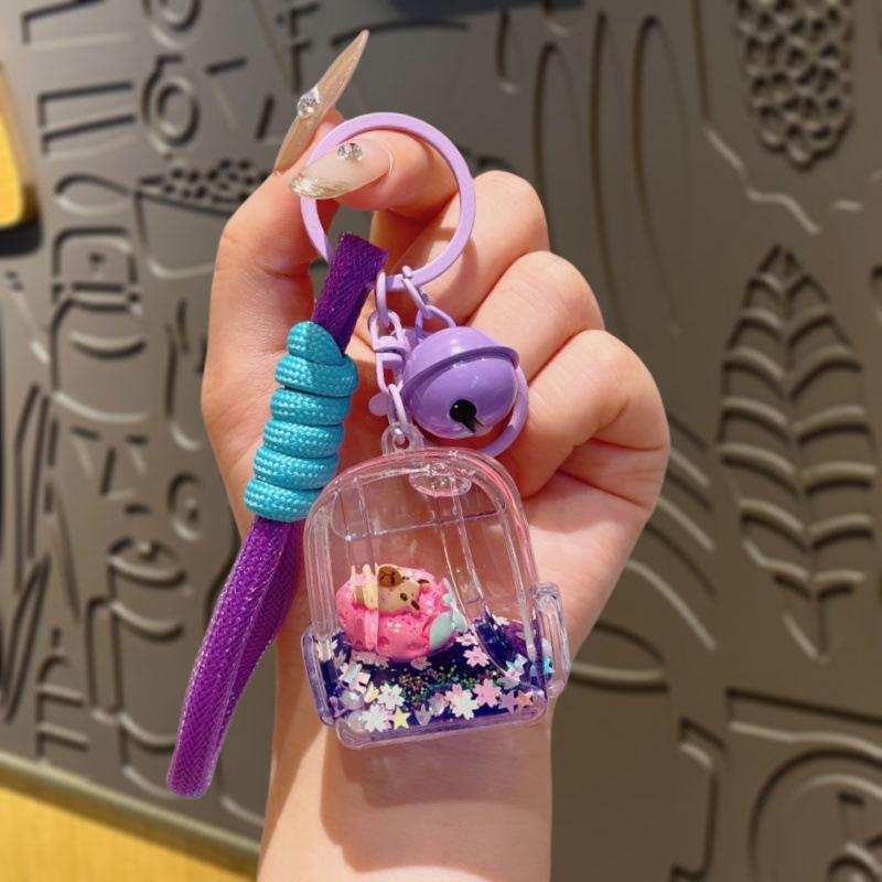 

Мультяшная бутылочка с жидкостью и песком, брелок, изысканный аксессуар-подвеска, маленький подарок для автомата с игрушками фиолетовый