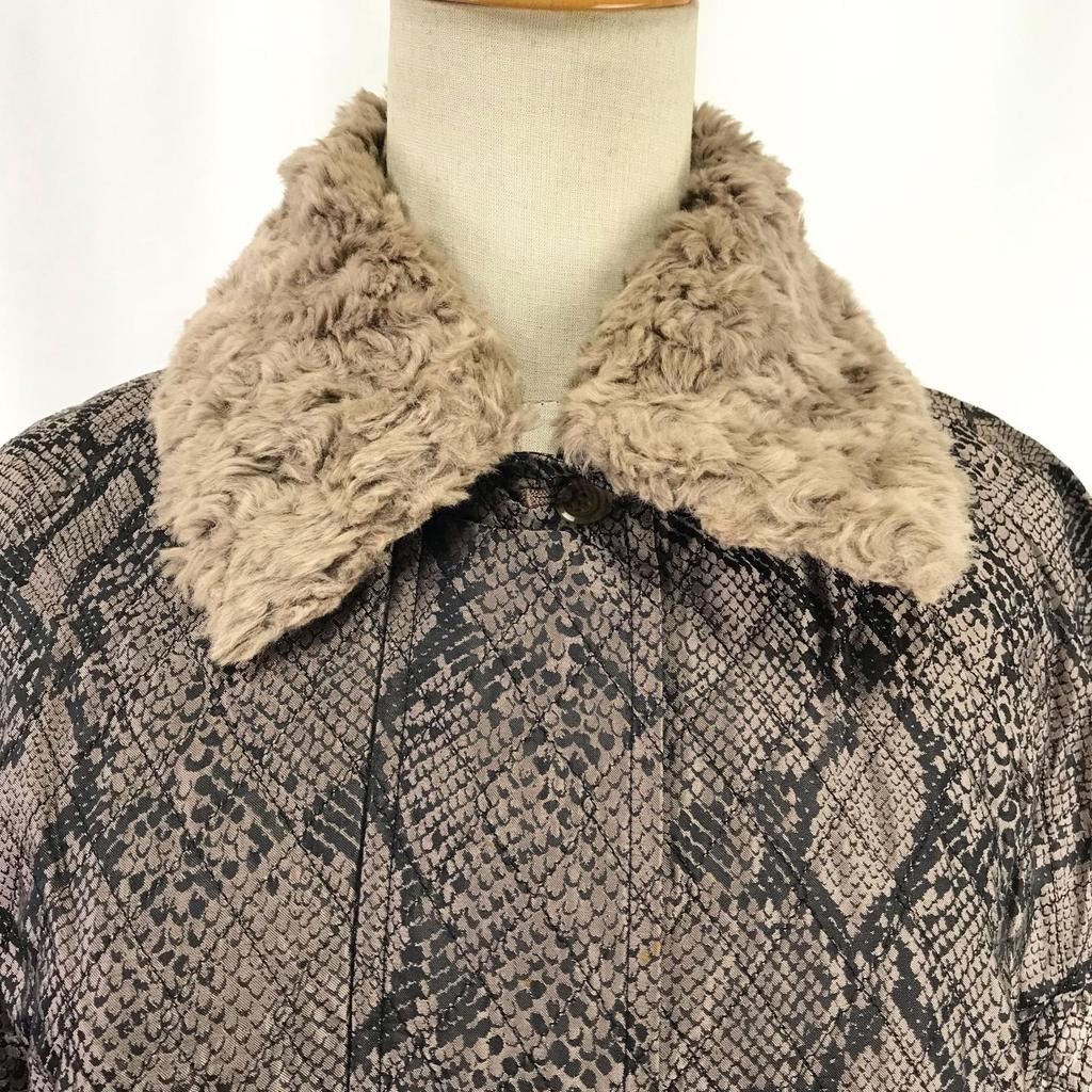Made In Japan Madame Greco Aoyama Blouson Jacket M Women Brown Snakeskin Pattern(USED)