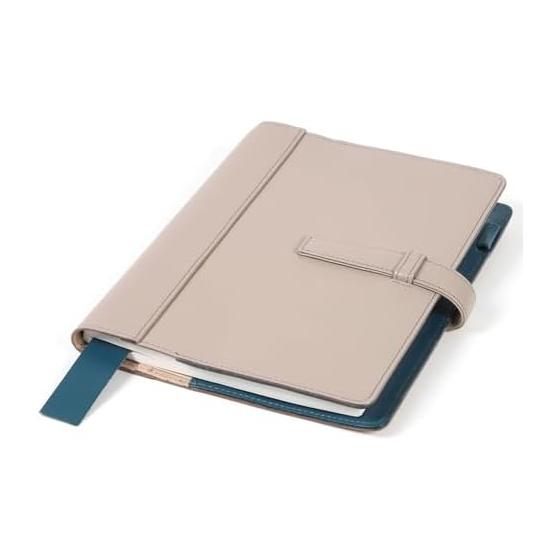 Обложка для ноутбука Lightex формата A5, совместимая с Hobonichi, совместимая с Cousin, из натуральной коровьей кожи, двусторонняя, серая, CV-Monoleather