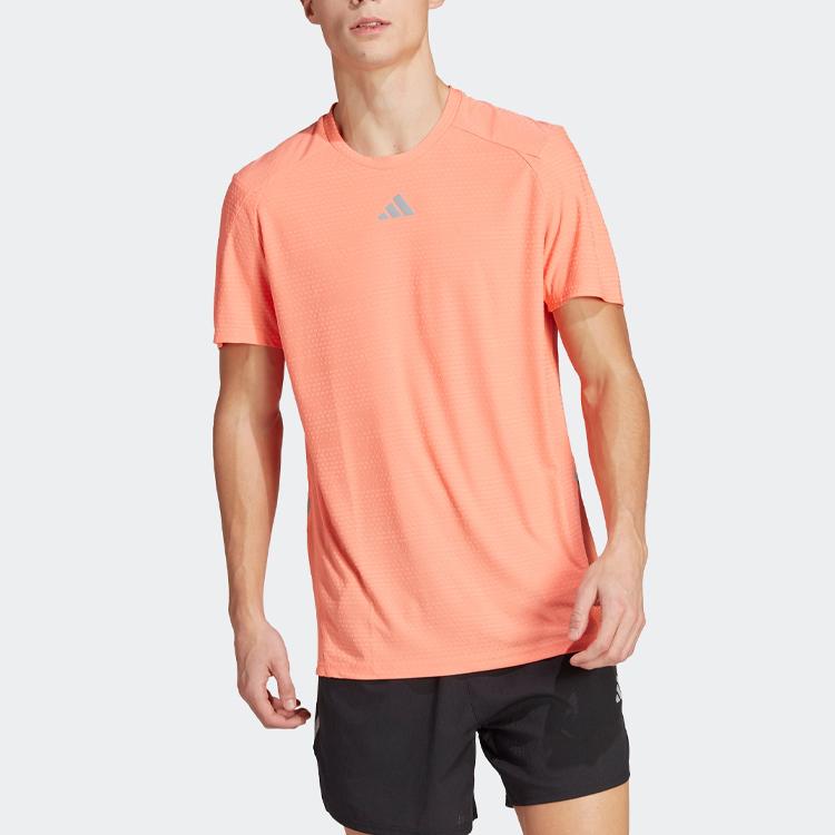 Adidas Win Confidence Heat.rdy T-Shirt With Solid Color Logo Men Tops Fusion-Coral IB7381