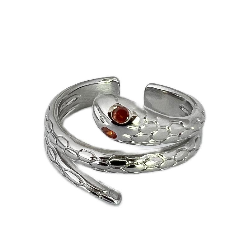 Niche Design Dark Personality Snake Open Ring Stacking Wearing High Sense Fashion Cold Wind Ring