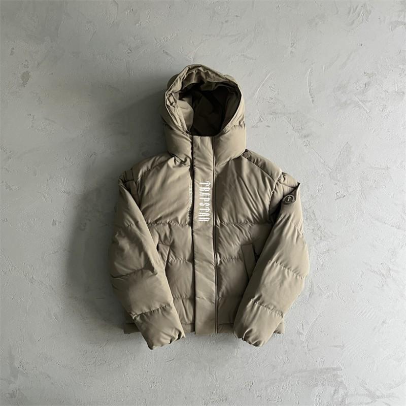 Mens Hooded Puffer Jacket Winter Warm Thick Cotton-Padded Outerwear Loose Fit Streetwear Classic Black Ice Blue