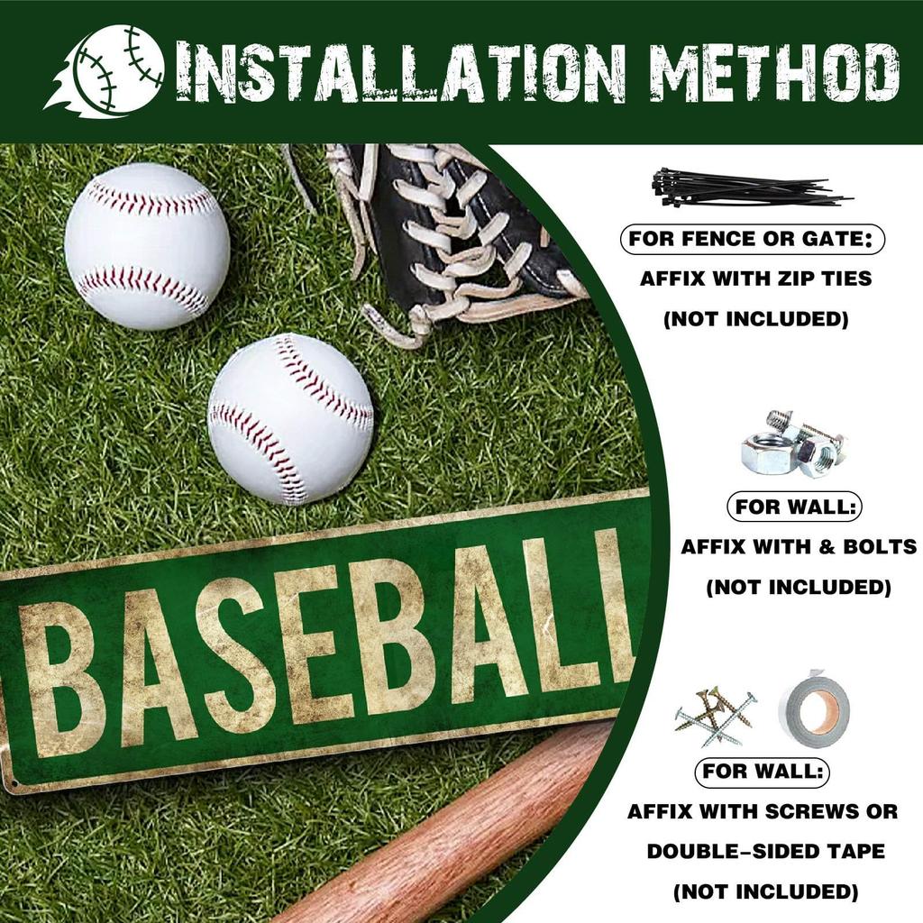 Fun Retro Classic Metal Tin Plate Baseball Themed Tin Painting
