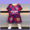 Cozy Cotton Children's Soccer Jersey Set For Boys And Girls Featuring Ronaldo Messi Designs