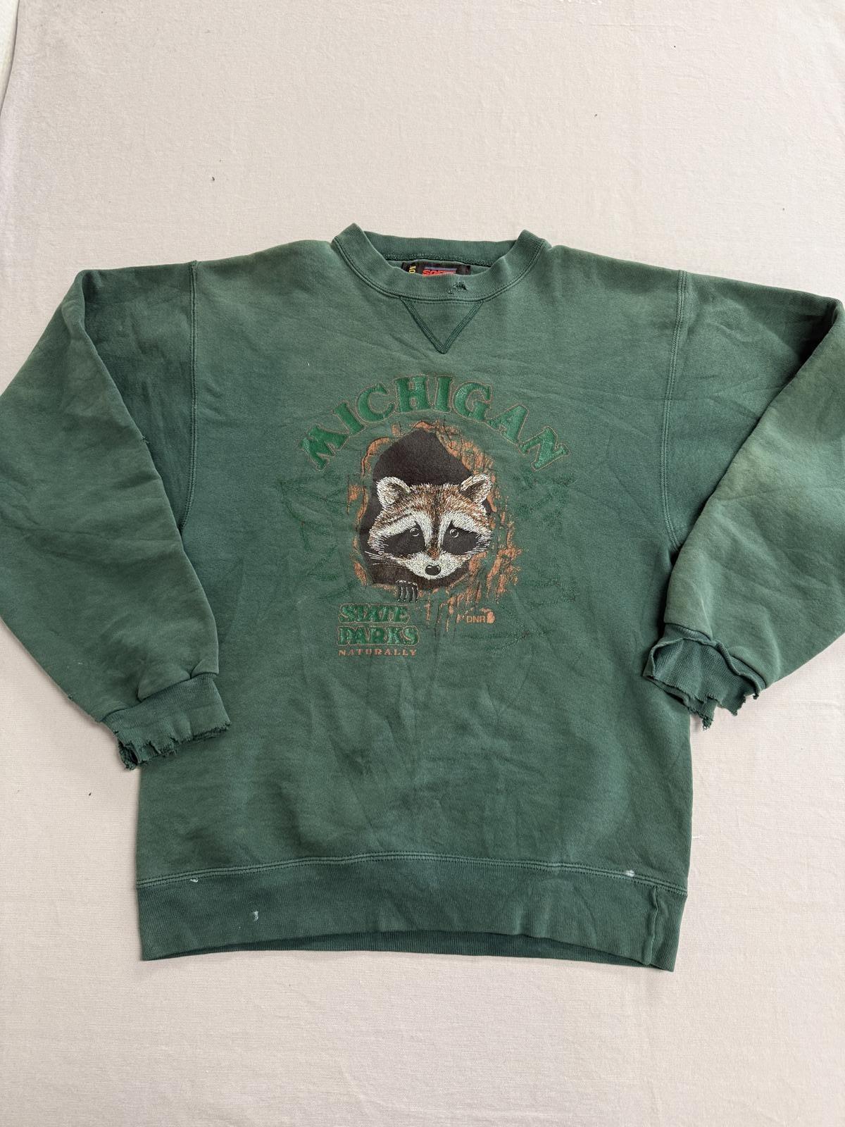 Thrashed Raccon Michigan State Parks Naturally Crew - S M
