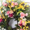 Artificial Carnation Wreath Realistic Front Door Spring Flower Wreath for Home Fireplace Door Decor