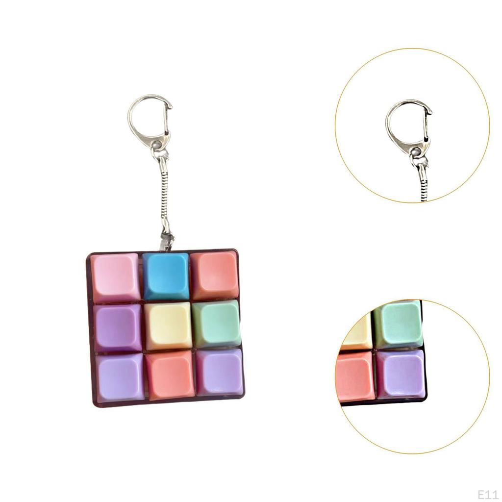 Fidget Keychain Mechanical Key Button 9-Button for Office Home Gift Birthday Drive Away