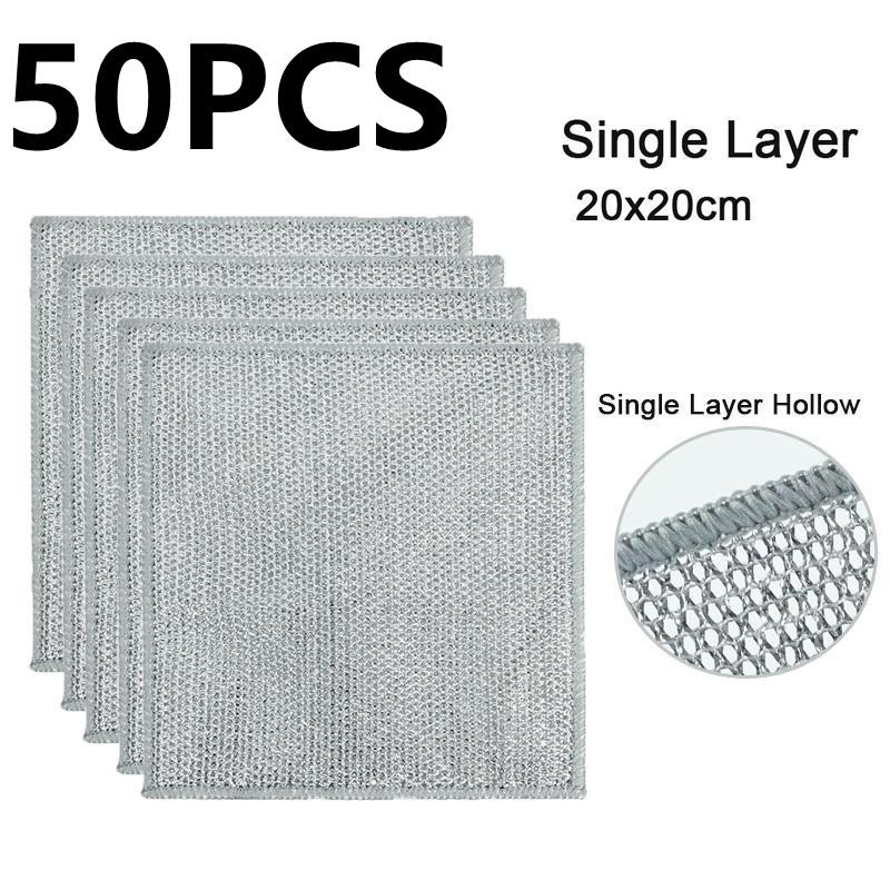 5/10/20/50 buc cârpă de curățare magică de bucătărie, cârpă de curățare din sârmă de oțel, strat dublu, antiaderență, ulei, ulei, cârpă de călcat, cârpă de vase
