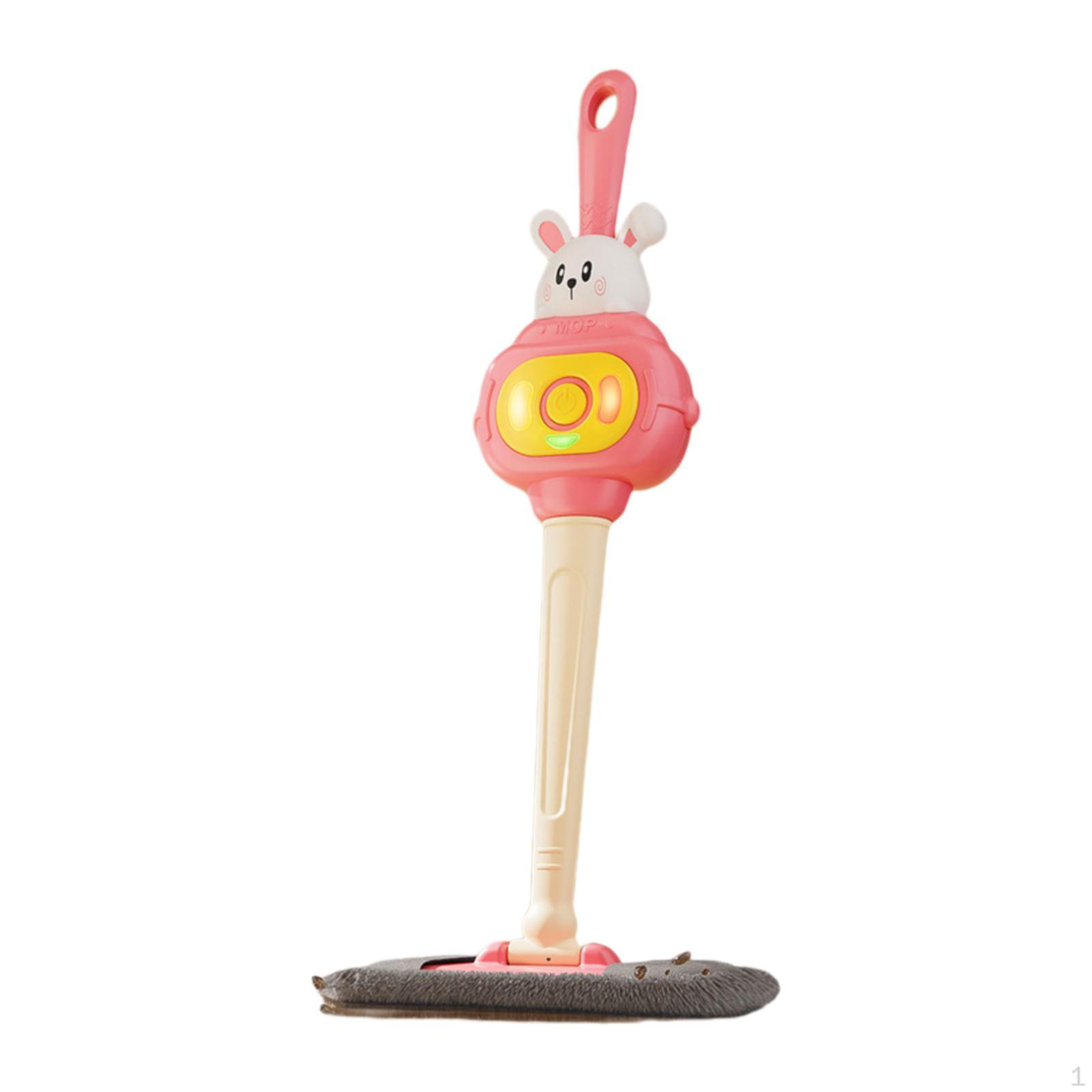 

Children s Broom Pretend Play Toy Cleaning Set with Lights, Sounds, Washable Pad, Interactive рожевий