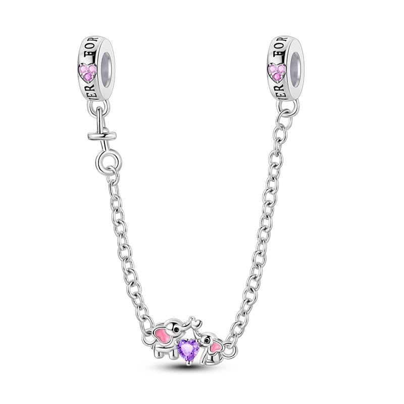 Classic Safety Chain Copper Butterfly Inlaid Zirconium Charms Beads Fit Original Bangle Bracelet Diy Jewelry Gift