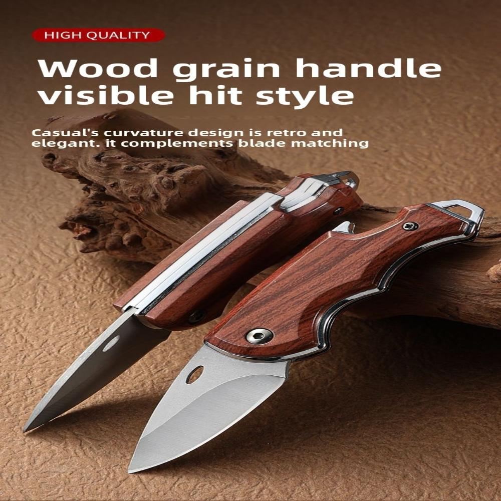 Stainless Steel Knife Mini Knife Folding High-strength Sharp Tactical Knife with Carabiner Housekeeper Portable Protective Knife