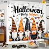 Halloween Party Dwarf Printed Curtains Pole Bag Home Decoration Room Curtain Set Of 2 Made Polyester Washable