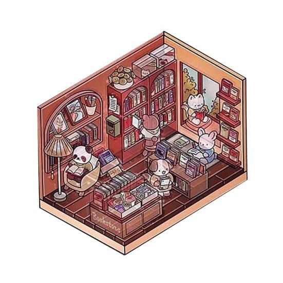 DIY 3D Aufkleber Set Relief Stress Wiederverwendbare Szene Aufkleber mit Pinzette Supermarkt Kaffee