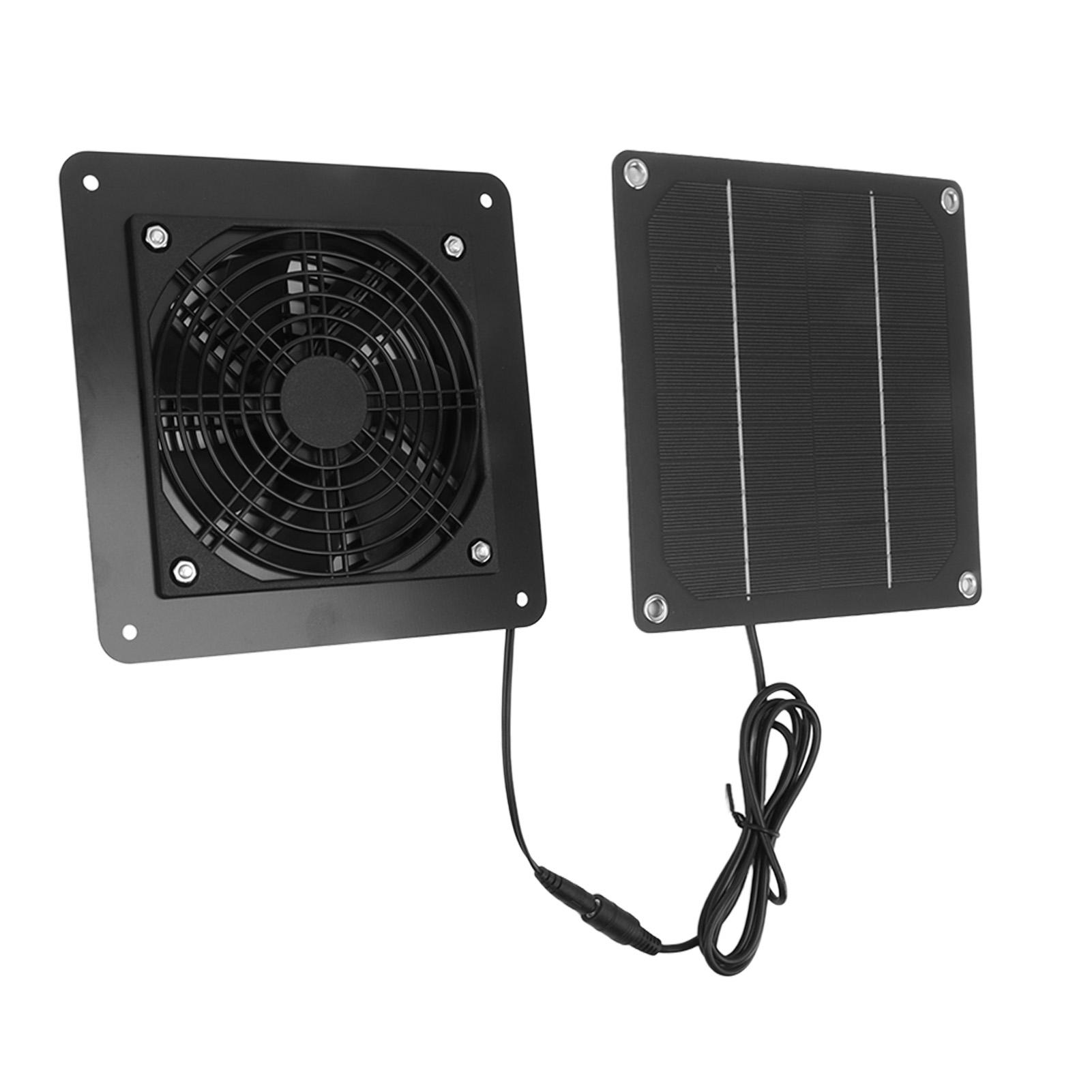

10W Solar Panel Fan Kit High Speed Solar Panel Powered Fan with 150cm Cable Protection Net for Pet House Greenhouse